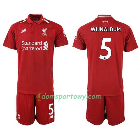 Koszulka Liverpool WIJNALDUM 5 Dziecięcy Domowe Koszulki Piłkarskie 2018-2019 Krótki Rękaw